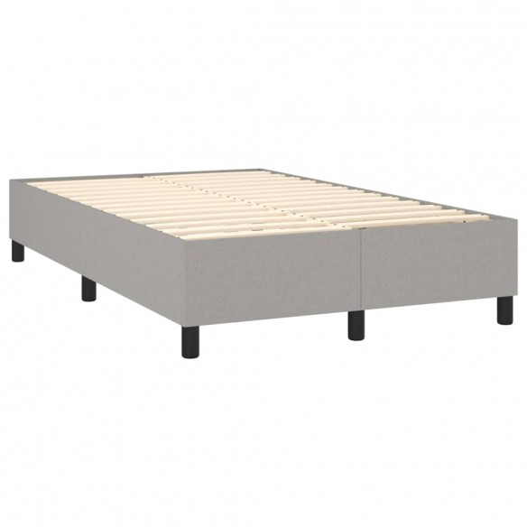 Cadre de lit et matelas et LED Gris clair 120x200 cm