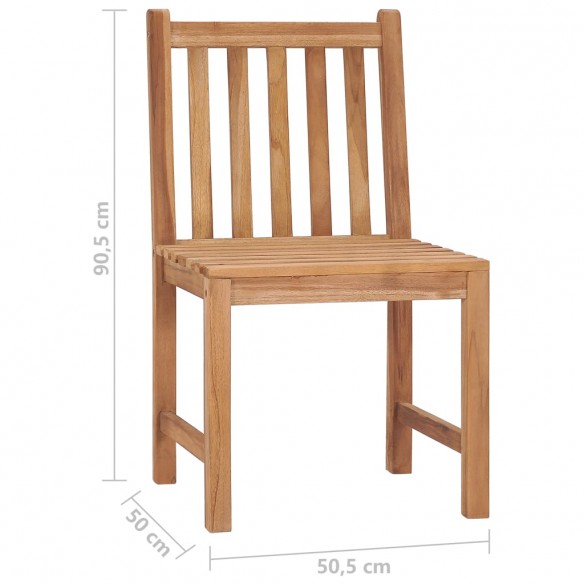 Chaises de jardin 2 pcs avec coussins Bois de teck massif