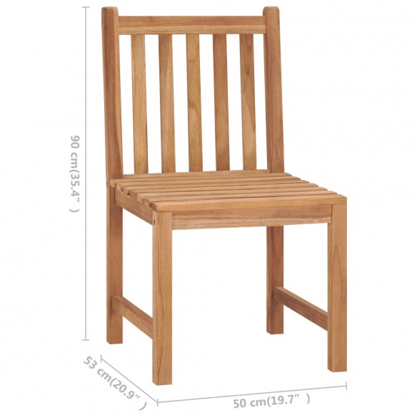 Chaises de jardin 8 pcs avec coussins Bois de teck massif