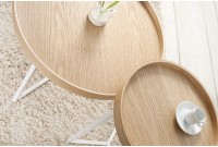 Table d'appoint ronde design en bois / métal
