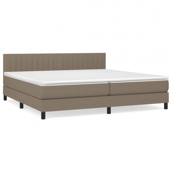 Cadre de lit avec matelas Taupe 200x200 cm Tissu