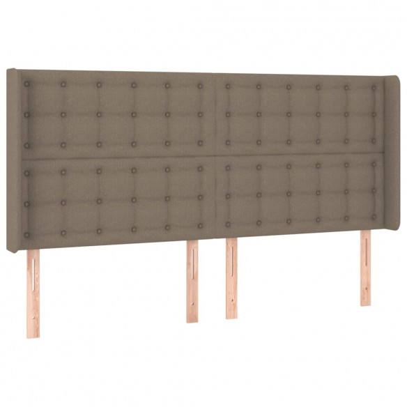 Cadre de lit matelas et LED Taupe 200x200 cm Tissu