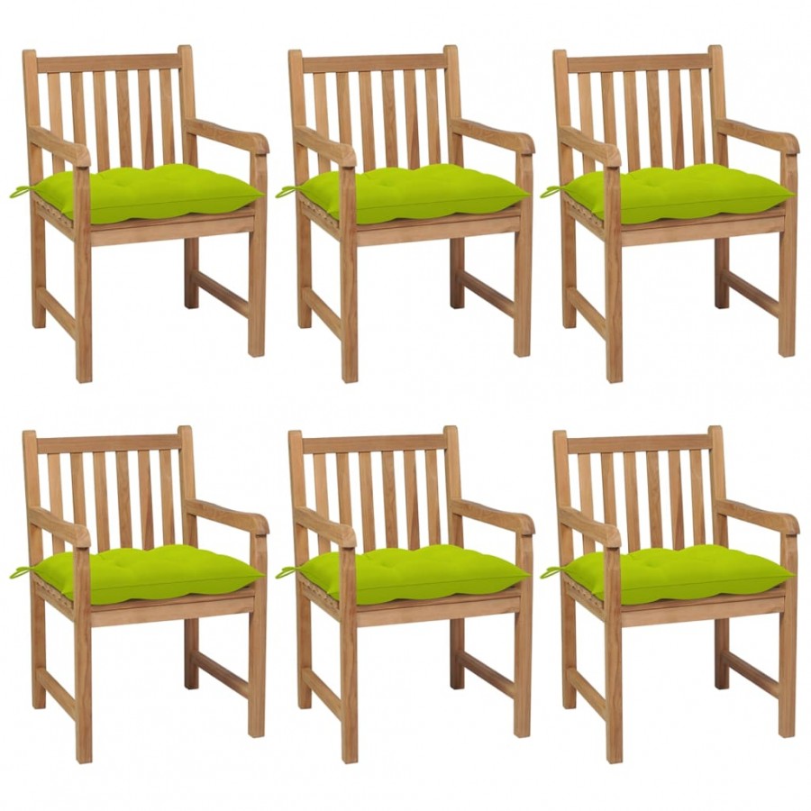 Chaises de jardin 6 pcs avec coussins...