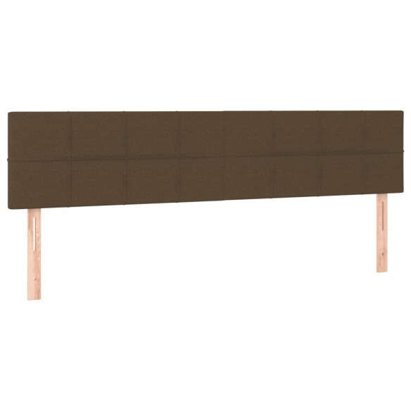 Cadre de lit avec tête de lit marron foncé 120x190 cm tissu