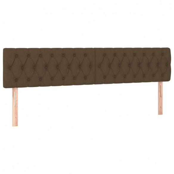 Cadre de lit avec tête de lit marron foncé 120x190 cm tissu