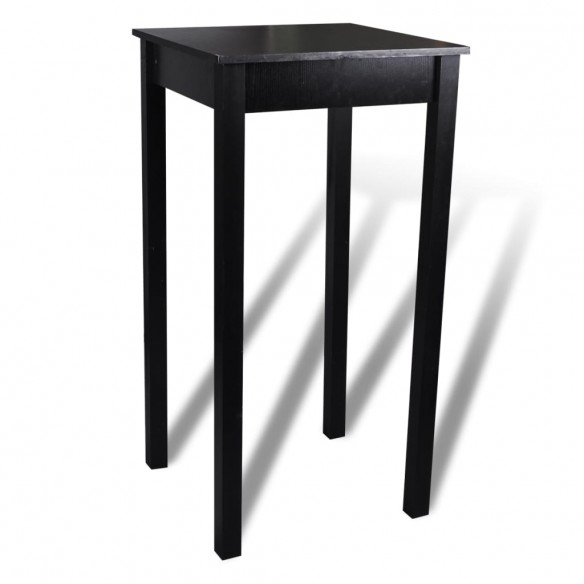 Set de 1 table de bar et 2 tabourets noir