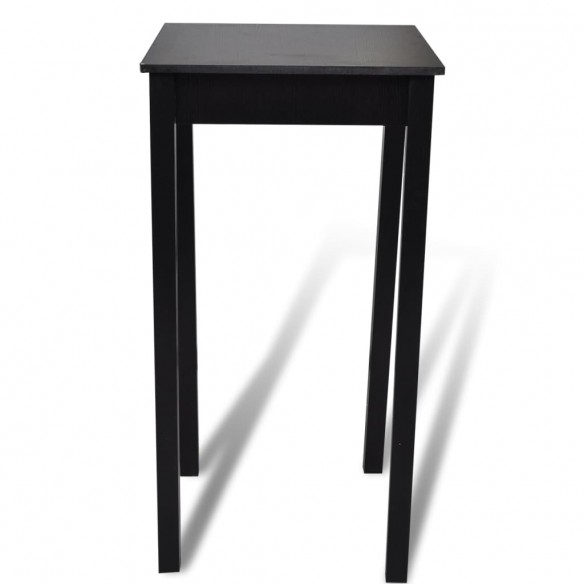 Set de 1 table de bar et 2 tabourets noir