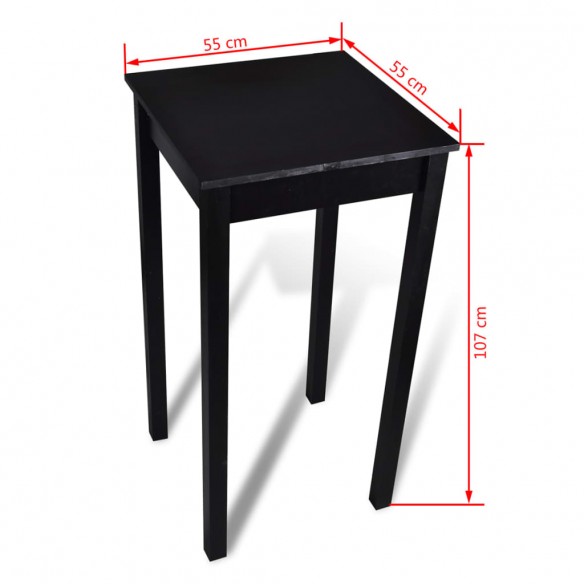 Set de 1 table de bar et 2 tabourets noir