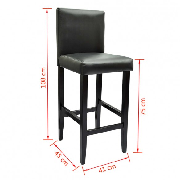 Set de 1 table de bar et 2 tabourets noir