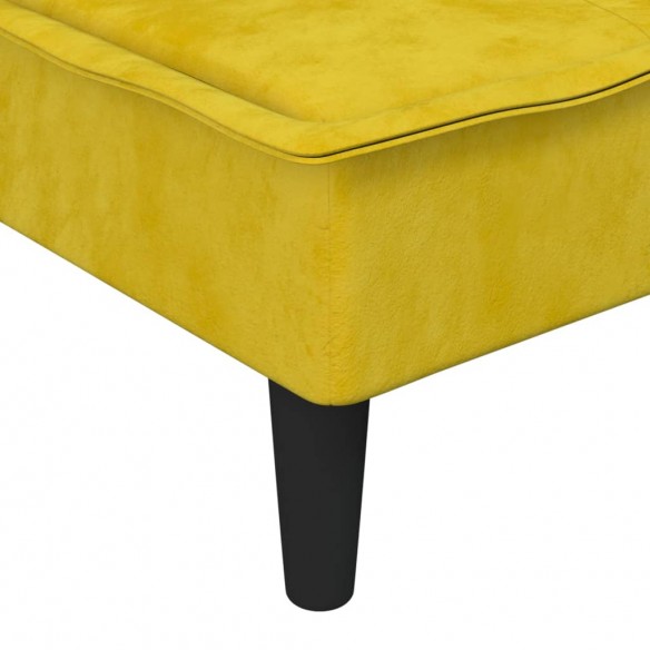 Canapé-lit en forme de L jaune 255x140x70 cm velours