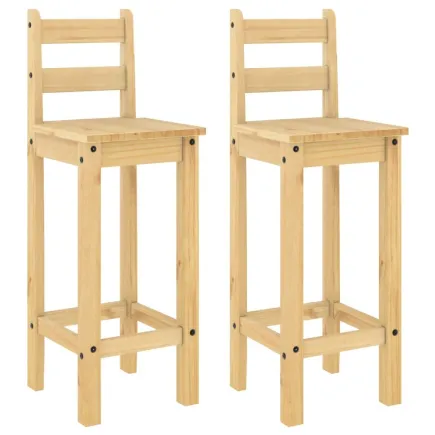 Chaises de bar 2 pcs bois de pin solide 2