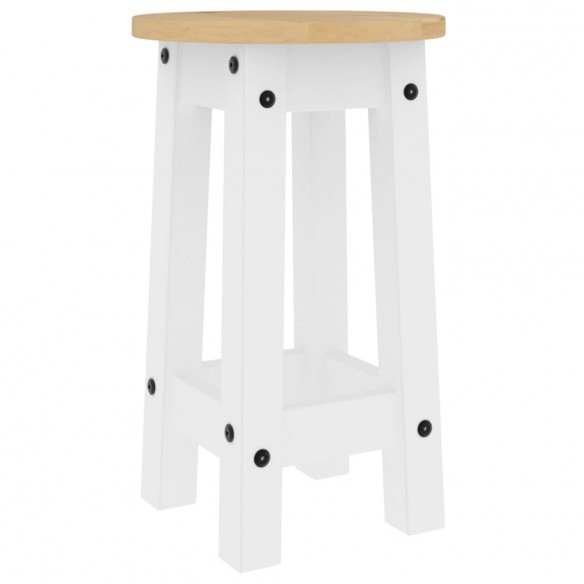 Ensemble de bar 3 pcs blanc bois de pin massif