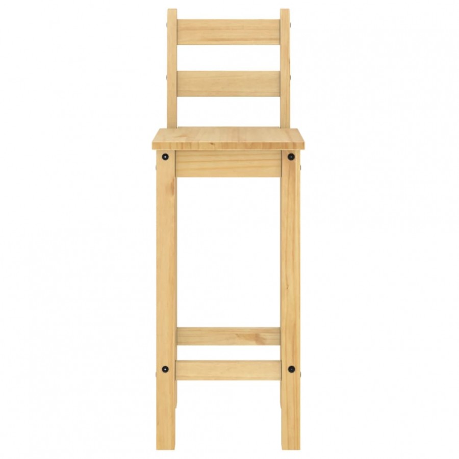 Chaises de bar 2 pcs bois de pin solide