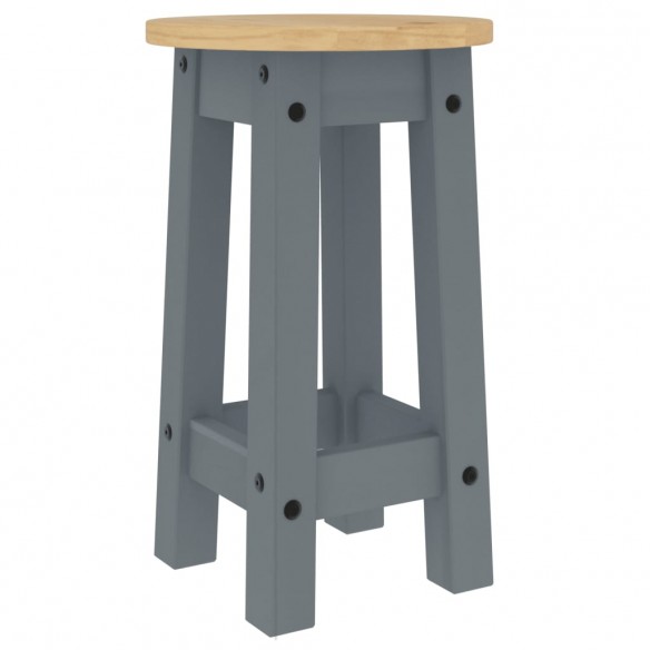 Ensemble de bar 3 pcs gris bois de pin massif