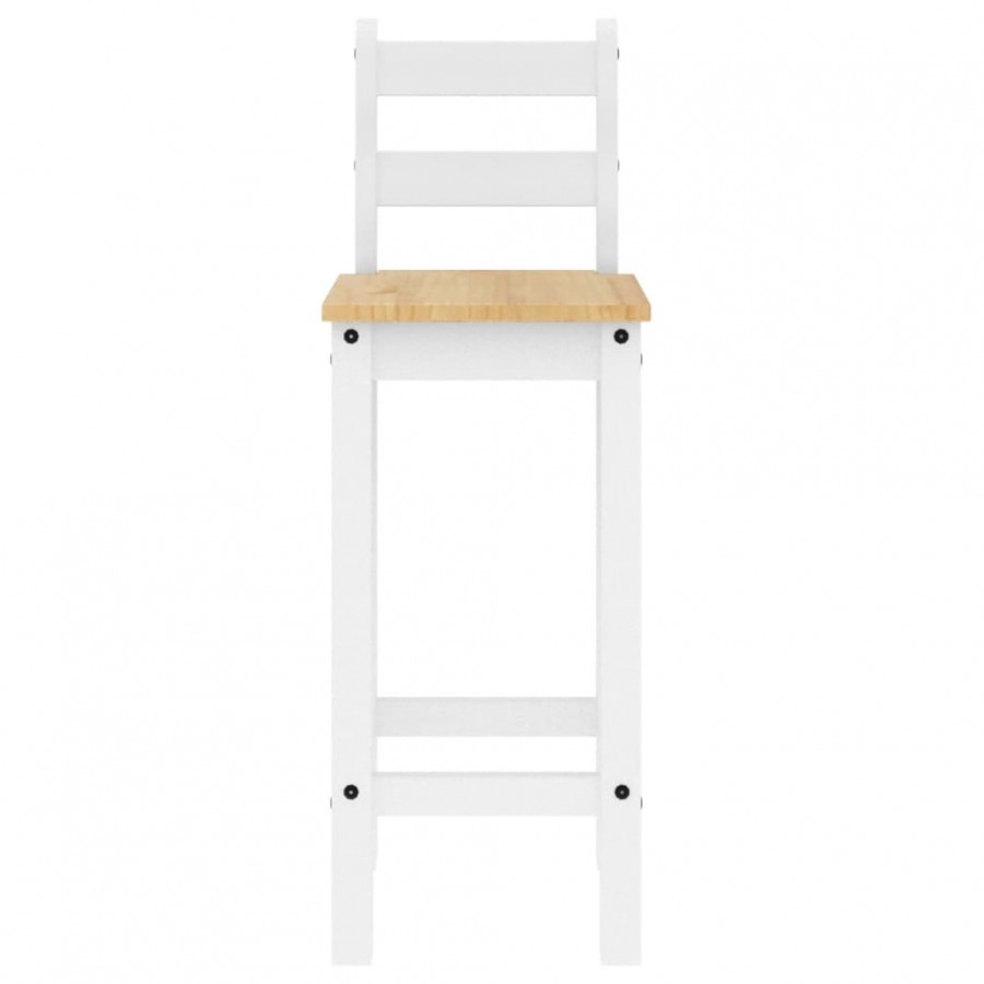 Chaises de bar 2 pcs blanc bois de pin solide