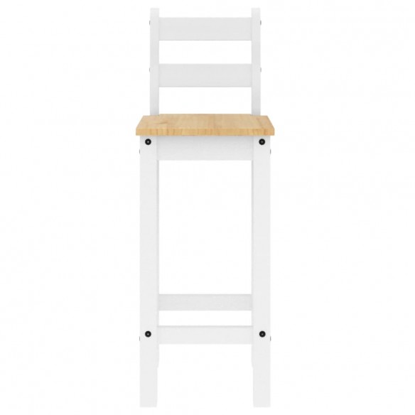 Chaises de bar 2 pcs blanc bois de pin solide