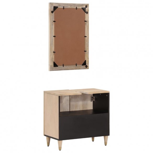 Ensemble de meubles salle de bain 2 pcs bois de manguier massif