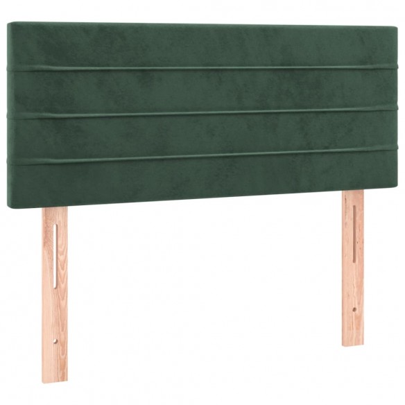 Cadre de lit avec matelas vert foncé 120x190 cm