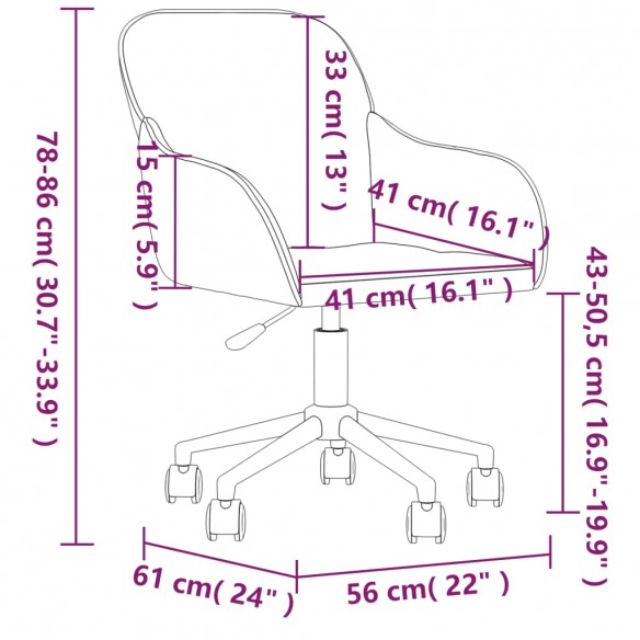 Chaises pivotantes à manger lot de 2 Jaune Velours