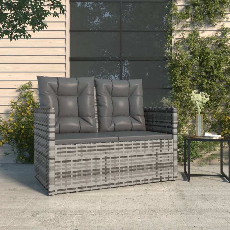 Banc de jardin avec coussins Gris 105...