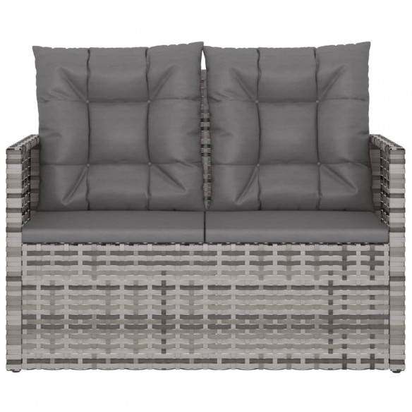 Banc de jardin avec coussins Gris 105 cm Résine tressée