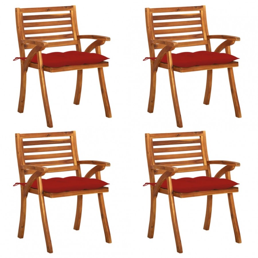 Chaises de jardin avec coussins 4 pcs...