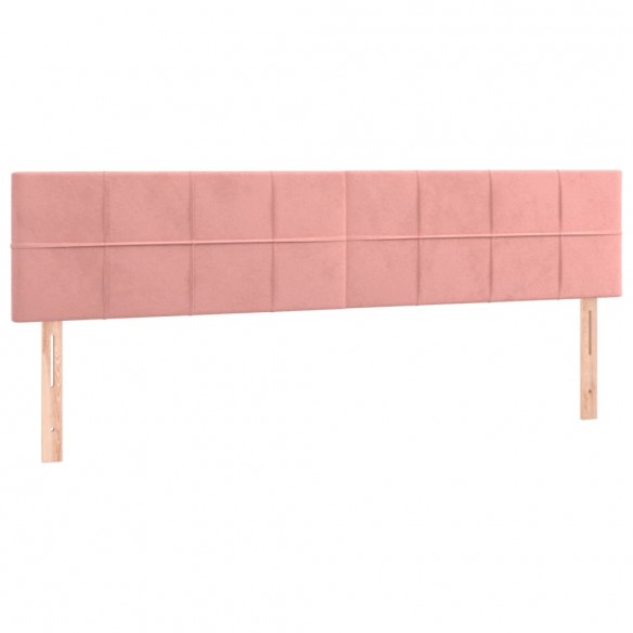 Cadre de lit avec matelas rose 120x190 cm velours