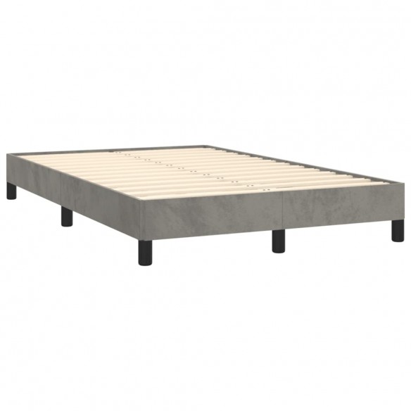 Cadre de lit et matelas gris clair 120x190cm velours