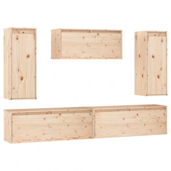 Meubles TV 5 pcs Bois massif de pin