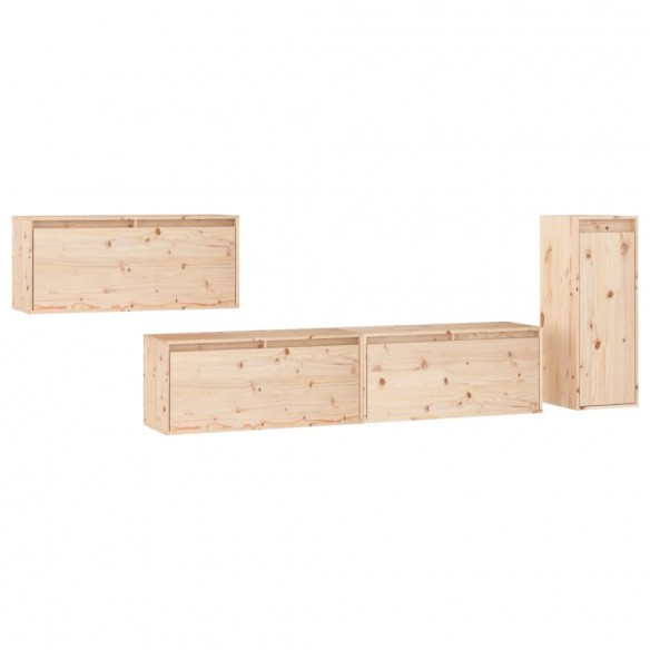 Meubles TV 4 pcs Bois massif de pin