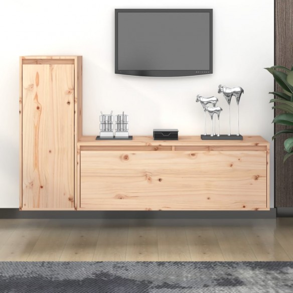 Meubles TV 2 pcs Bois massif de pin