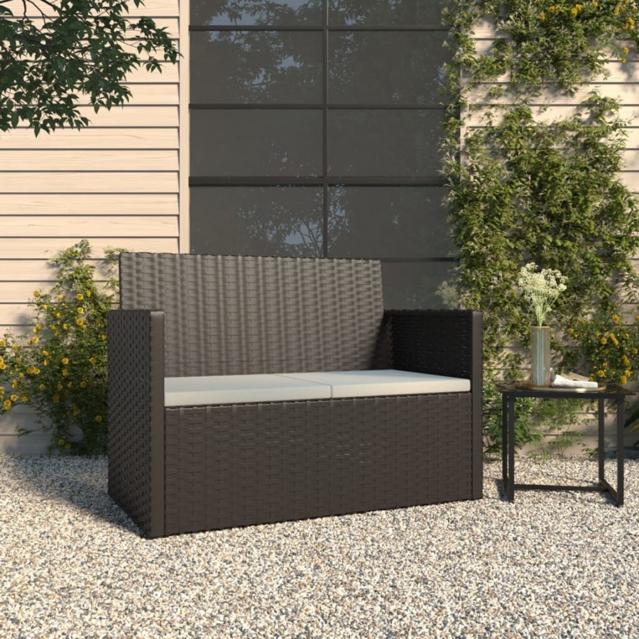 Banc de jardin avec coussins Noir 105...