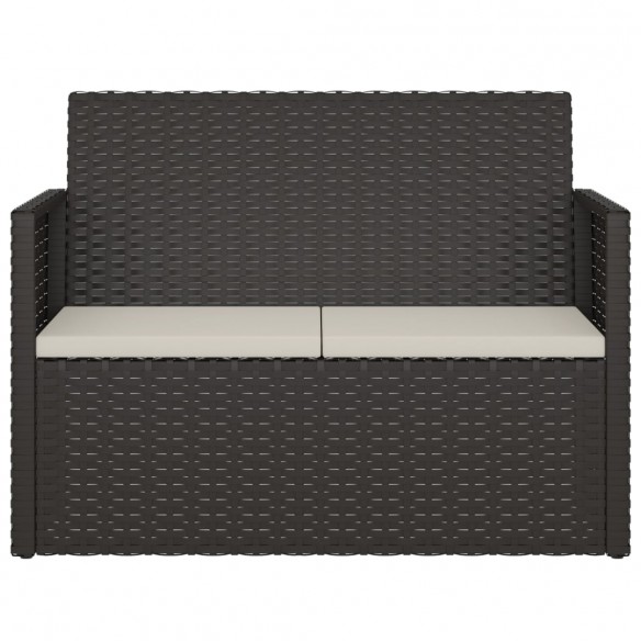 Banc de jardin avec coussins Noir 105 cm Résine tressée