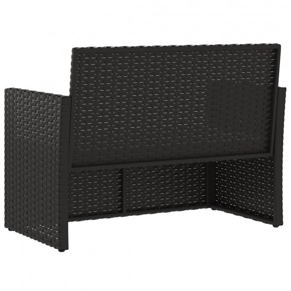 Banc de jardin avec coussins Noir 105 cm Résine tressée