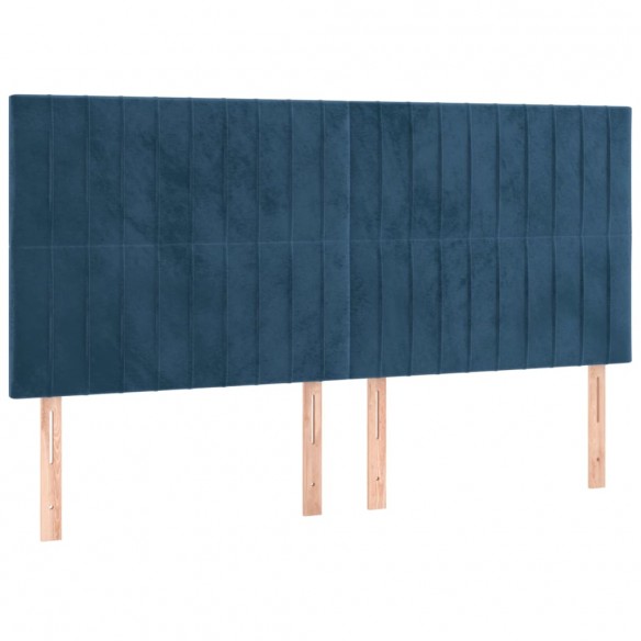 Cadre de lit et matelas Bleu foncé 180x200cm Velours