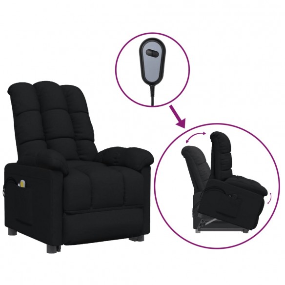 Fauteuil de massage Noir Tissu