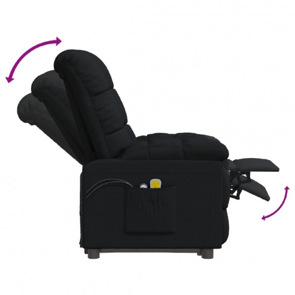 Fauteuil de massage Noir Tissu