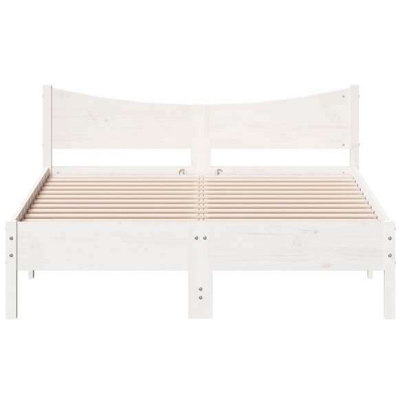 Cadre de lit Blanc 120x190 cm Bois de pin massif