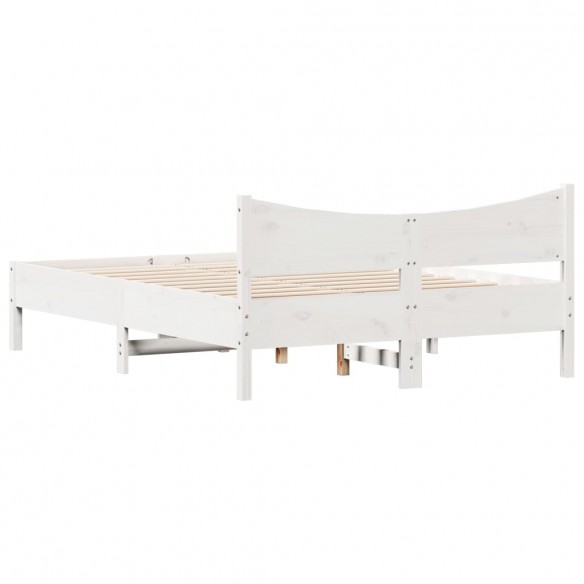 Cadre de lit Blanc 120x190 cm Bois de pin massif