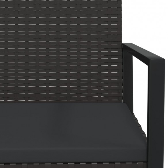 Banc de jardin avec coussins noir 106 cm résine tressée