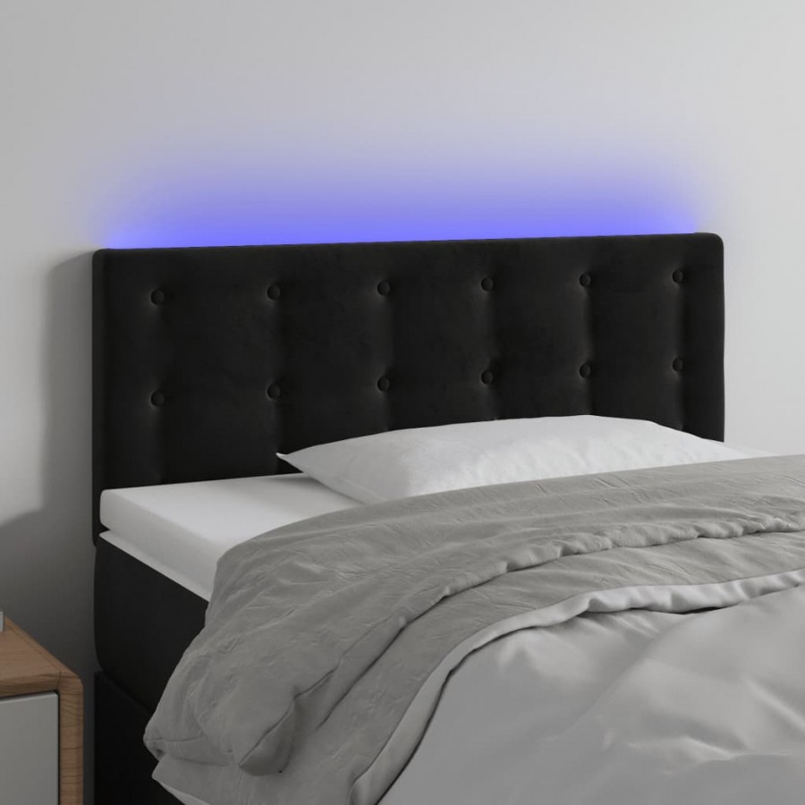 Tête de lit à LED Noir 100x5x78/88 cm...