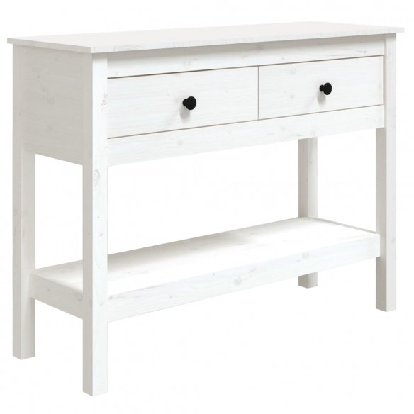 Table console Blanc 100x35x75 cm Bois massif de pin