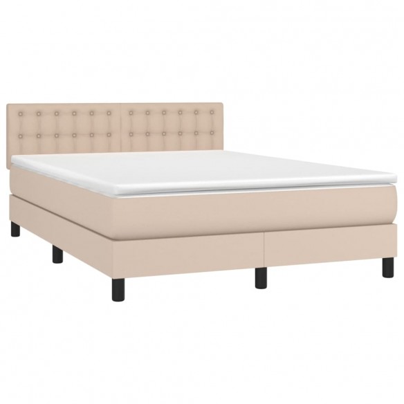 Cadre de lit avec matelas LED Cappuccino 140x200 cm