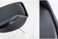 Lot de 4 chaises rétro alliant simili cuir noir et métal