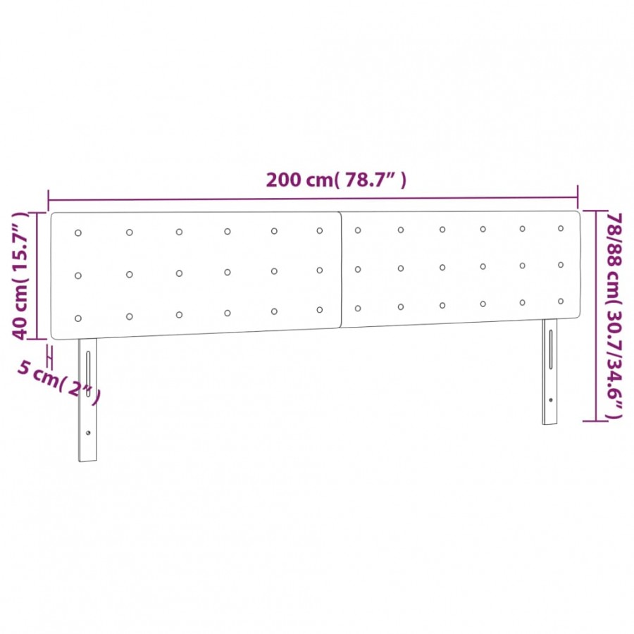 Têtes de lit 2 pcs Gris foncé 100x5x78/88 cm Tissu Têtes de lit 2 pcs Gris foncé 100x5x78/88 cm Tissu