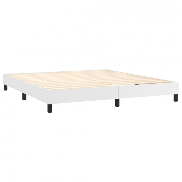 Cadre de lit avec matelas Blanc 160x200cm Similicuir