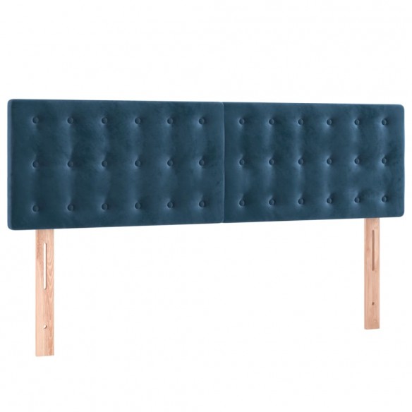 Cadre de lit et matelas Bleu foncé 140x200cm Velours