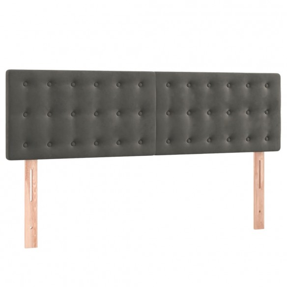 Cadre de lit et matelas Gris foncé 140x190cm Velours