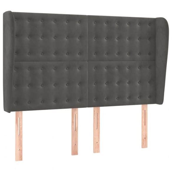 Cadre de lit matelas et LED Gris foncé 140x200 cm