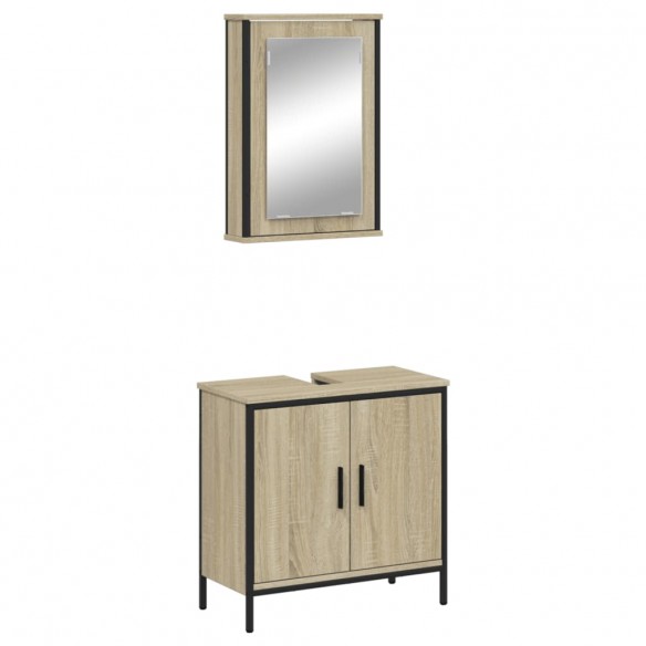 Ensemble de meubles de salle de bain 2 pcs chêne sonoma